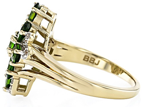 2.06ctw Chrome Diopside With 0.11ctw White Zircon 18k Yellow Gold Over Sterling Silver Ring - Size 7