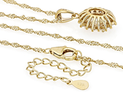 2.51ct Strontium Titanite With 0.36ctw Moissanite 18k Yellow Gold Over Sterling Silver Pendant/Chain