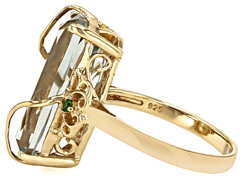9.52ct Prasiolite With 0.05ctw Chrome Diopside 18k Yellow Gold Over Sterling Silver Ring - Size 8