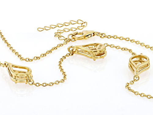 3.69ctw Strontium Titanate 18k Yellow Gold Over Sterling Silver Necklace - Size 18