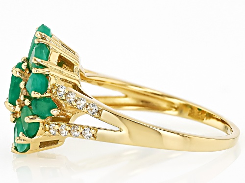 1.79ctw Sakota Emerald With 0.25ctw White Zircon 18k Yellow Gold Over Sterling Silver Ring - Size 9