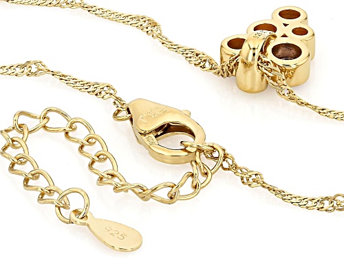 0.29ctw Tanzanite With Prazana® Lab-Grown Diamonds 18k Yellow Gold Silver Pendant/Chain
