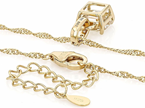 3.40ctw Strontium Titanate With Prazana® Lab Grown Diamonds 18k Gold Over Silver Pendant/Chain