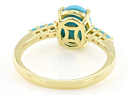 Sleeping Beauty Turquoise 18k Yellow Gold Over Sterling Silver Ring - Size 7