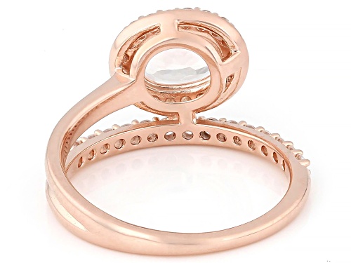 1.05ct Peach Morganite With 0.57ctw White Zircon 18k Rose Gold Over Sterling Silver Ring - Size 7