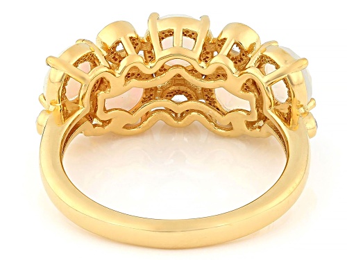1.17ctw Ethiopian Opal With 0.04ctw White Zircon 18k Yellow Gold Over Sterling Silver Ring - Size 8