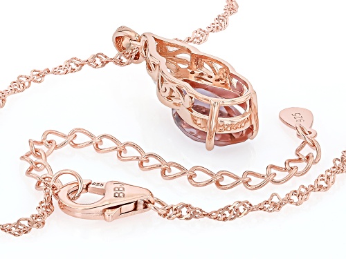 3.60ct Color Change Zandrite(R) With 0.30ctw White Zircon 18k Rose Gold Over Silver Pendant/Chain