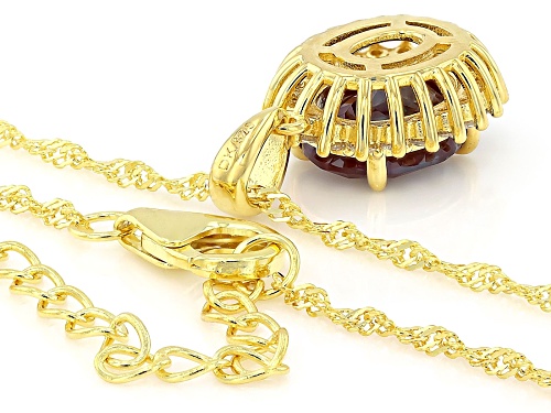 2.64ct Lab Alexandrite With 0.20ctw Prazana® Lab Grown Diamonds 18k Gold Over Silver Pendant/Chain