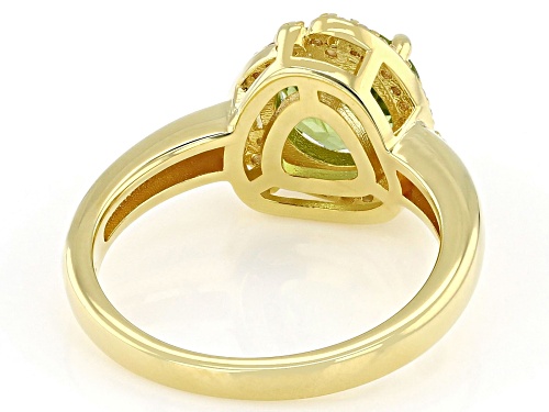 1.96ct Manchurian Peridot™ With 1.07ctw White Zircon 18k Yellow Gold Over Sterling Silver Ring - Size 8