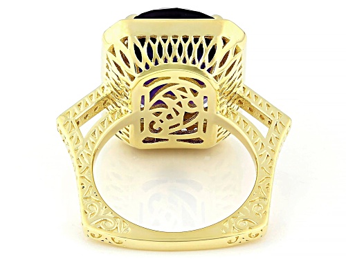 9.30ct African Amethyst With 0.90ctw White Topaz 18k Yellow Gold Over Sterling Silver Ring - Size 8