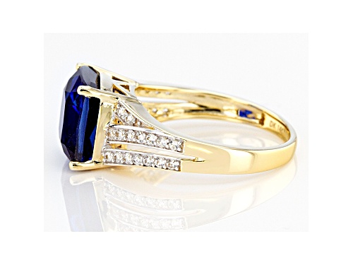 5.97ct Kyanite with 0.33ctw White Zircon 14k Yellow Gold Ring - Size 7