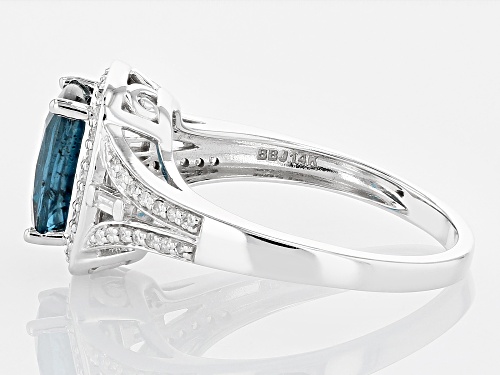 2.55ct Chrome Kyanite With 0.22ctw Accent  White Diamond Rhodium Over 14k White Gold Ring - Size 7