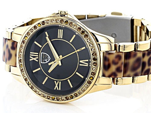 Picard And Cie Casual Leopard Print With Black Dial Ladies Watch