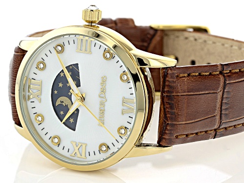 Alexander Dubois Ladies Leather Watch With White Dial