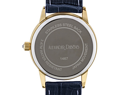 Alexander Dubois Ladies Leather Watch With Blue Dial