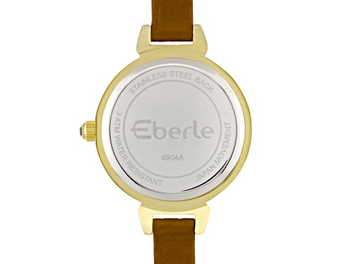 Eberle Austonian Ladies Watch with Genuine Leather Strap and Cognac Dial