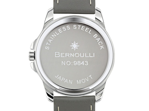 Bernoulli Faun Ladies Watch Genuine Leather Strap Grey Pearl Dial