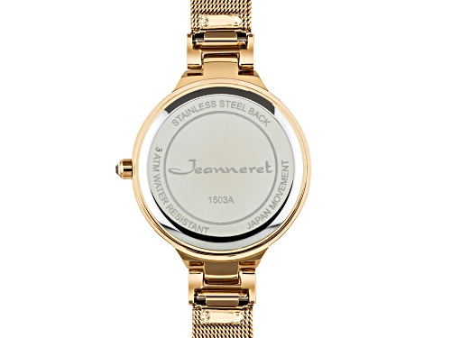 Jeanneret Jura Ladies Watch Rose Mesh Band And Red Dial