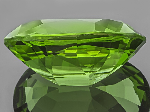Burmese Strong Yellowish Green Peridot 12.84ct 17.75x13mm Oval With Gemworld Report