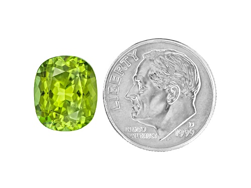 Peridot 11.9x9.9mm Rectangular Cushion Mixed Step Cut 5.66ct