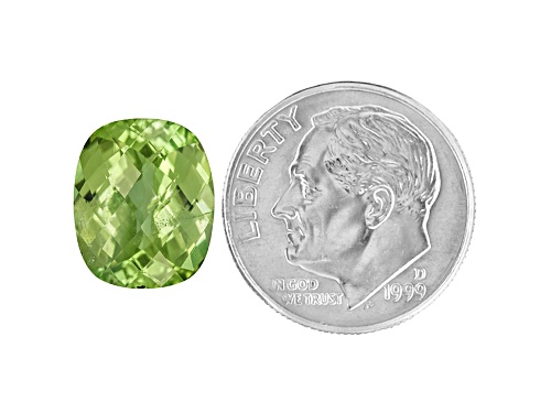 Peridot 12x10mm Rectangular Cushion Checkerboard Cut 5.05ct