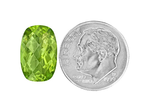 Peridot 14.5x9.45mm Rectangular Cushion Checkerboard Cut 6.19ct