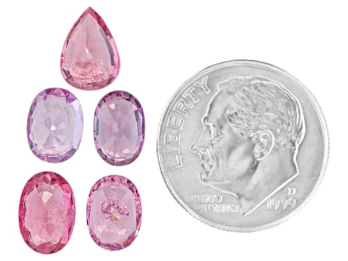 Vietnamese Multi Color Spinel Set Of Five 7.03ctw Mm Varies Mixed Shape