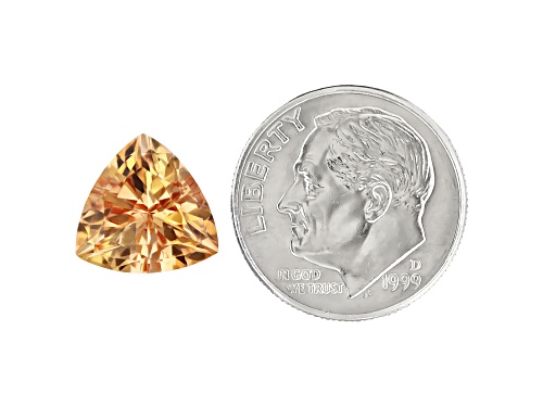 Peach Color Tourmaline Matched Pair 10.5x10.5mm Trillion 7.64ctw