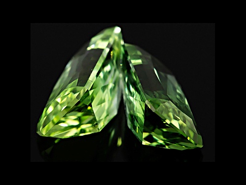 Green Tourmaline Untreated 9.5x5mm Rectangular Octagonal Radiant Cut Matched Pair 3.00ctw