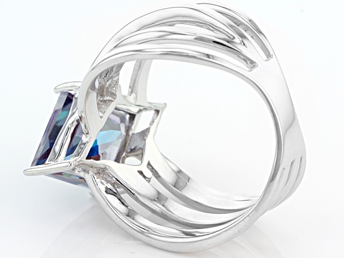 3.75ct Lozenge Shape Odyssey Blue™ Odyssey® Mystic Quartz® Sterling Silver Solitaire Ring - Size 12