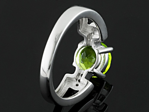1.99ct Round Manchurian Peridot™ With .09ctw White Zircon Sterling Silver Ring - Size 12