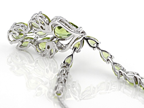 5.33CTW MANCHURIAN PERIDOT(TM) & WHITE ZIRCON SILVER BOLO NECKLACE ADJUSTS TO APPROXIMATELY 28