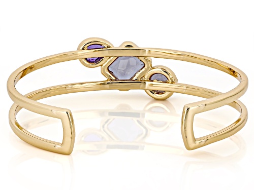 Mixed Shape Zandrite Bronze Open Design Cuff Bracelet - Size 7.5