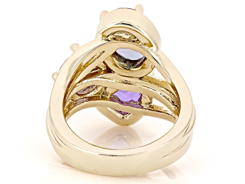 Mixed Shape Zandrite Bronze 3-Stone Ring - Size 8