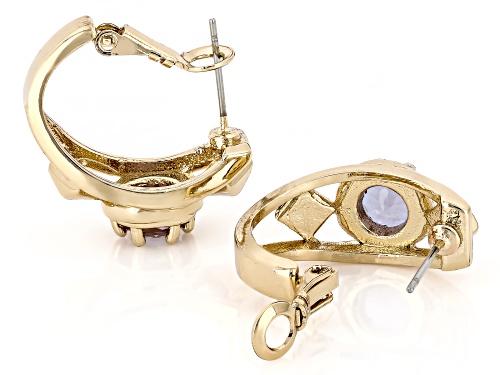 Zandrite Bronze Solitaire Hoop Earrings