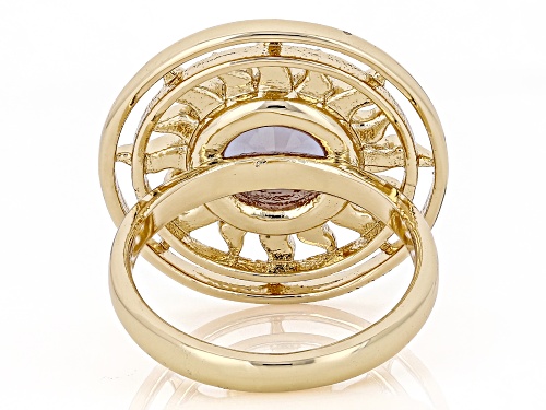 Zandrite Bronze Sun Design Solitaire Ring - Size 8