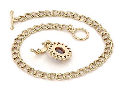 Zandrite Bronze Chain Link Bracelet with Removable Enhancer - Size 8