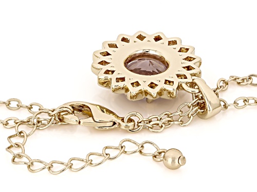 Round Zandrite Bronze Solitaire Double Row Chain Necklace - Size 18