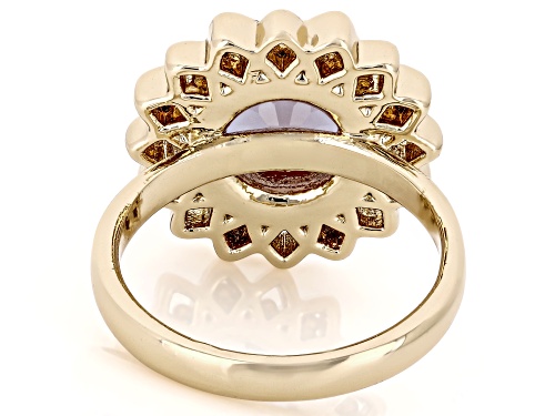 Round Zandrite Bronze Solitaire Ring - Size 8