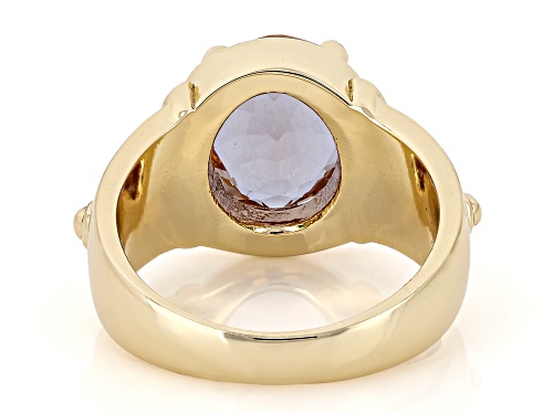 Oval Zandrite Bronze Solitaire Ring - Size 8