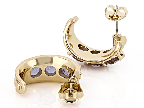 Zandrite Bronze 3-Stone J-Hoop Earrings
