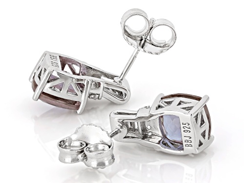 Zandrite and White Topaz Rhodium Over Sterling Silver Drop Earrings 6.43ctw