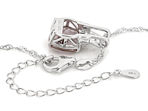 Zandrite and White Topaz Rhodium Over Sterling Silver Pendant with Chain