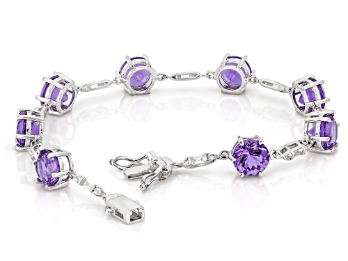 Zandrite and White Topaz Rhodium Over Sterling Silver Bracelet 14.58ctw - Size 8