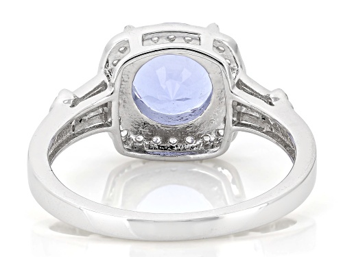 Zandrite and White Zircon Rhodium Over Sterling Silver Ring 1.93ctw - Size 8