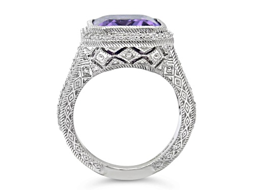 Judith Ripka 6.67ct Amethyst And 1.19ctw Bella Luce Rhodium Over Sterling Silver Ring - Size 5