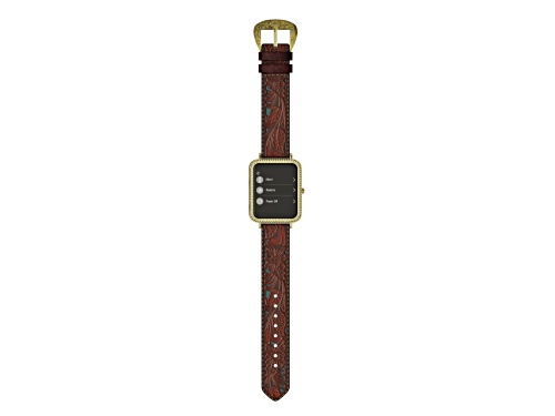 Wrangler Smart Watch WRZ12-245FT Square Antique Gold Tone with Teal Brown Floral Pattern Strap