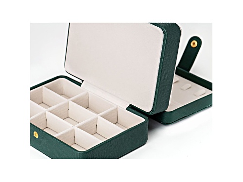 Green 3 Layer Jewelry Box appx 6.7x4.7x3.14