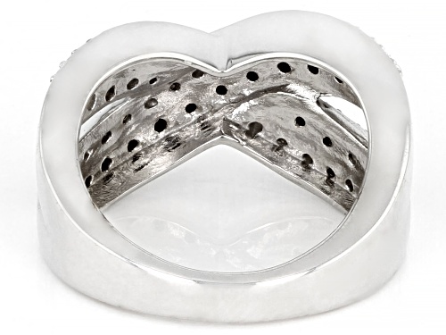 0.33ctw White and Black Diamond Rhodium Over Sterling Silver Ring - Size 5