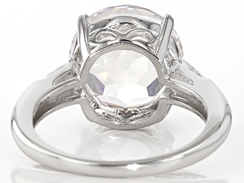 4.84ct Round Crystal Quartz with .30ctw White Topaz Rhodium Over Sterling Silver Ring - Size 9